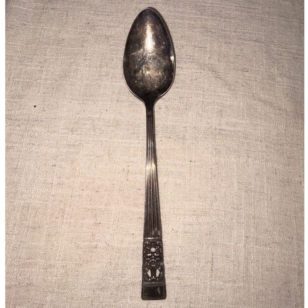 Community Silverplate Tablespoon Serving Spoon 8" Art Deco